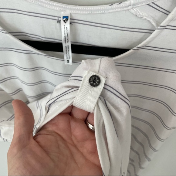 Kuhl Laurel Short Sleeve Mélange Stripe Hiking Shirt Size S White Stripe. L11 - Picture 4 of 6